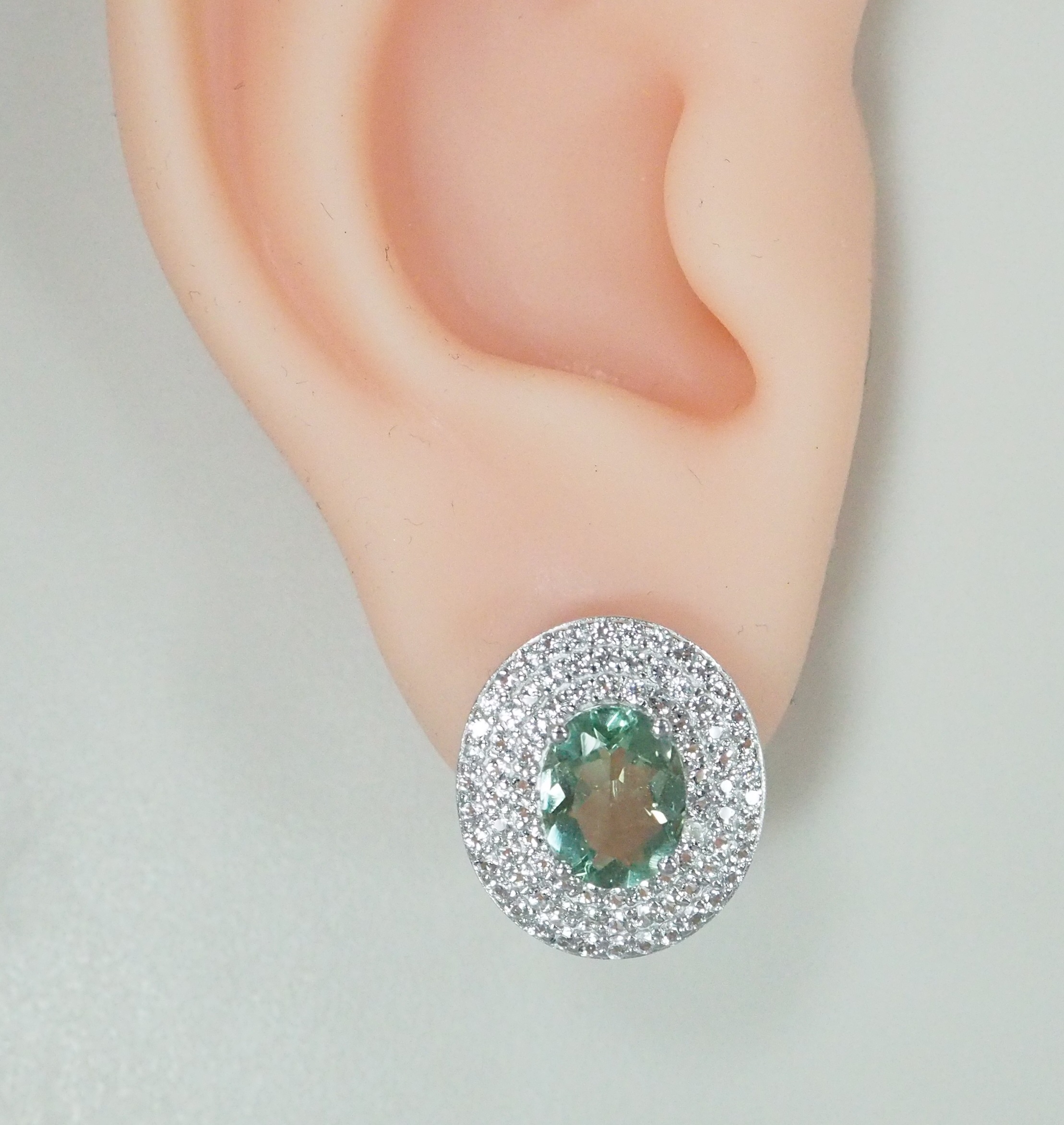 Серебряные серьги с флюоритами
